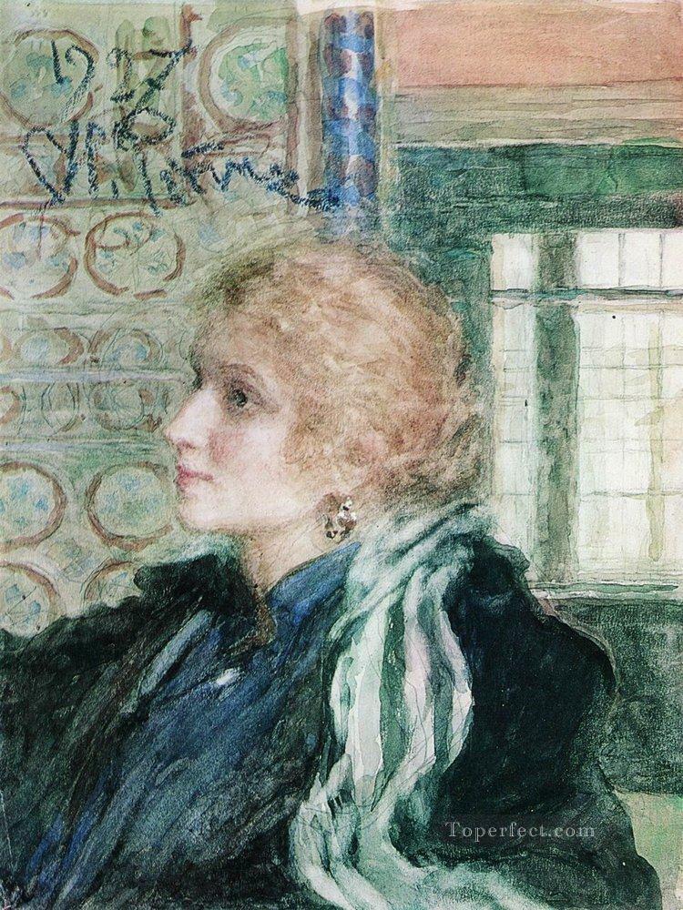 マリア・クロプシナの肖像画 1925年 イリヤ・レーピン油絵